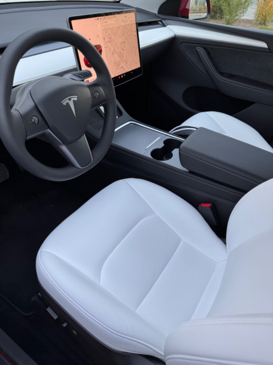 Tesla Model 3 white leather interior fully detailed